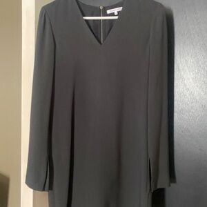 Helmut Lang Black V-Neck Long Sleeve Dress